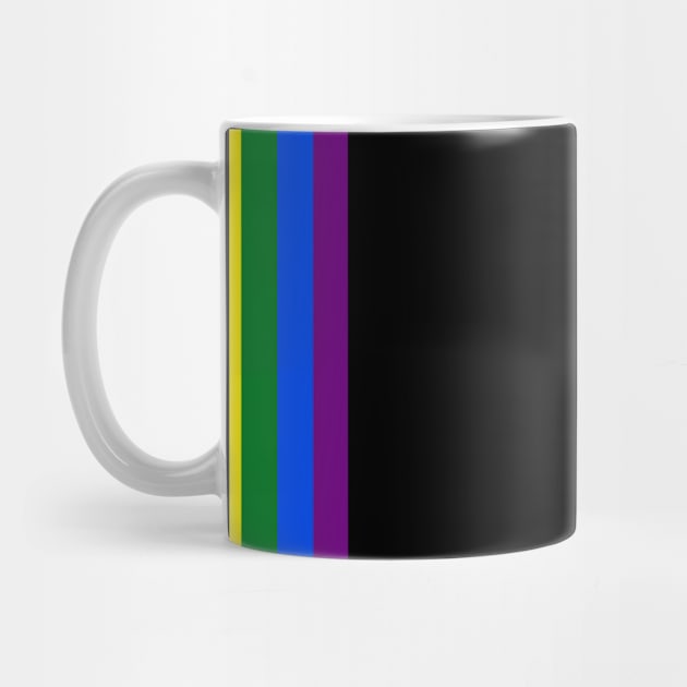 Gay Pride Flag Vertical Stripe on Black by VernenInk